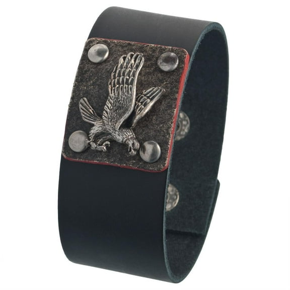 Flying Eagle Badge Leather Wristband