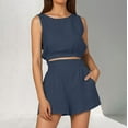 thumbnail image 2 of MuXiKeJi Clothes 2026 Women's Summer 2 Piece Sets Casual Lounge Set Short Sleeve Tops Shirts Shorts Travel Beach Vacation Outfits, 2 of 5