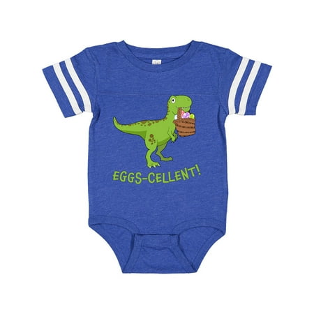 

Inktastic Eggs-cellent! Cute Easter T-Rex Dinosaur Gift Baby Boy or Baby Girl Bodysuit