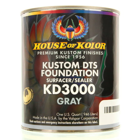 1 QUART GRAY Color KD3000 House of Kolor DTS Auto Surfacer Sealer Epoxy