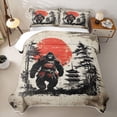 thumbnail image 2 of Homewish Japanese Samurai Landscape Quilt King,Pine Trees Red Sun King Coverlet Set,3-Piece, 2 of 7