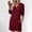 *Wine, variant on ClodeEU Women Fall Long Sleeve V Neck Dresses,Solid Casual Tunic Mini Dress with Pockets Pink,Womens Plus XL