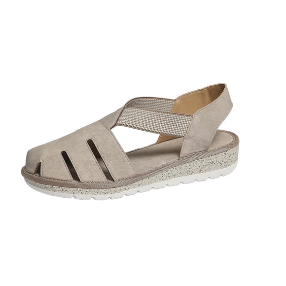 Fuwddey Fisherman Sandals for Women Comfort Summer Versatile Breathable Flat Sandals Walking Slippers Indoor Outdoor Slides Round Toe Beach Sandals Shoes