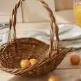 thumbnail image 6 of TOPRenddon Multipurpose Woven Basket Decoration Large Woven Picnic Fruits Bathroom，Rattan Basket with Handle Multipurpose Woven Basket Decoration Large Woven Harvest Basket, 6 of 7