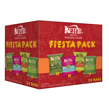 Kettle Brand Potato Chips Fiesta Variety Pack, 24