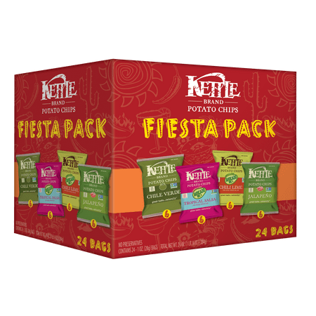 - Kettle Brand Potato Chips Fiesta Variety Pack, 24 Ct