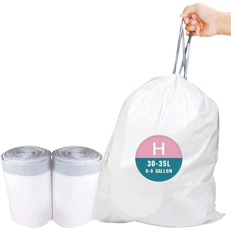 Code H (50 Count) 8-9 Gallon  30-35 Liter Custom Fit Trash Bags