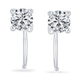 thumbnail image 2 of Boucles d'Oreilles Citron Miniature Miniature Zircon Cubique Rond CZ Solitaire pour Femmes Adolescentes Argent Sterling.925, 2 of 6