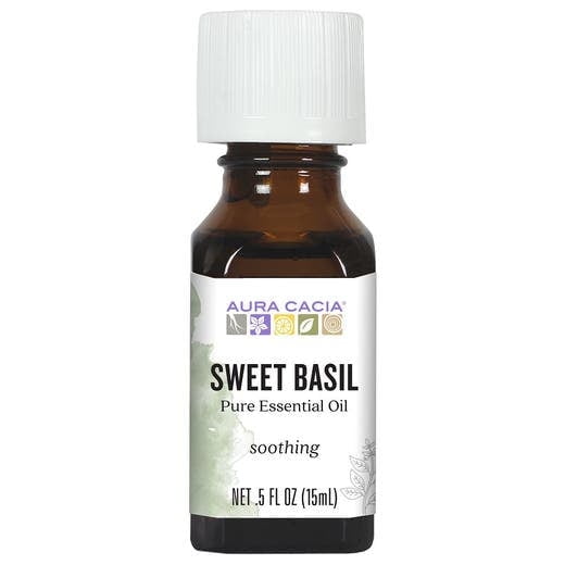 Aura Cacia 100% Pure Essential Oil Sweet Basil 0.5 fl oz
