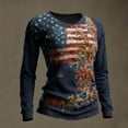 thumbnail image 2 of MEICHEN Women's Casual Long Sleeved Sweatshirt Celebrates 250th Anniversary Shirts American Flag Print Patriotic Pullover Top, 2 of 3