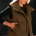 thumbnail image 6 of ZQUUVOU Women's Zip Up Puffer Vest Collar Fall Winter Warm Sleeveless Down Jacket with Pocket Lightweight Outerwear Coffee, 6 of 9