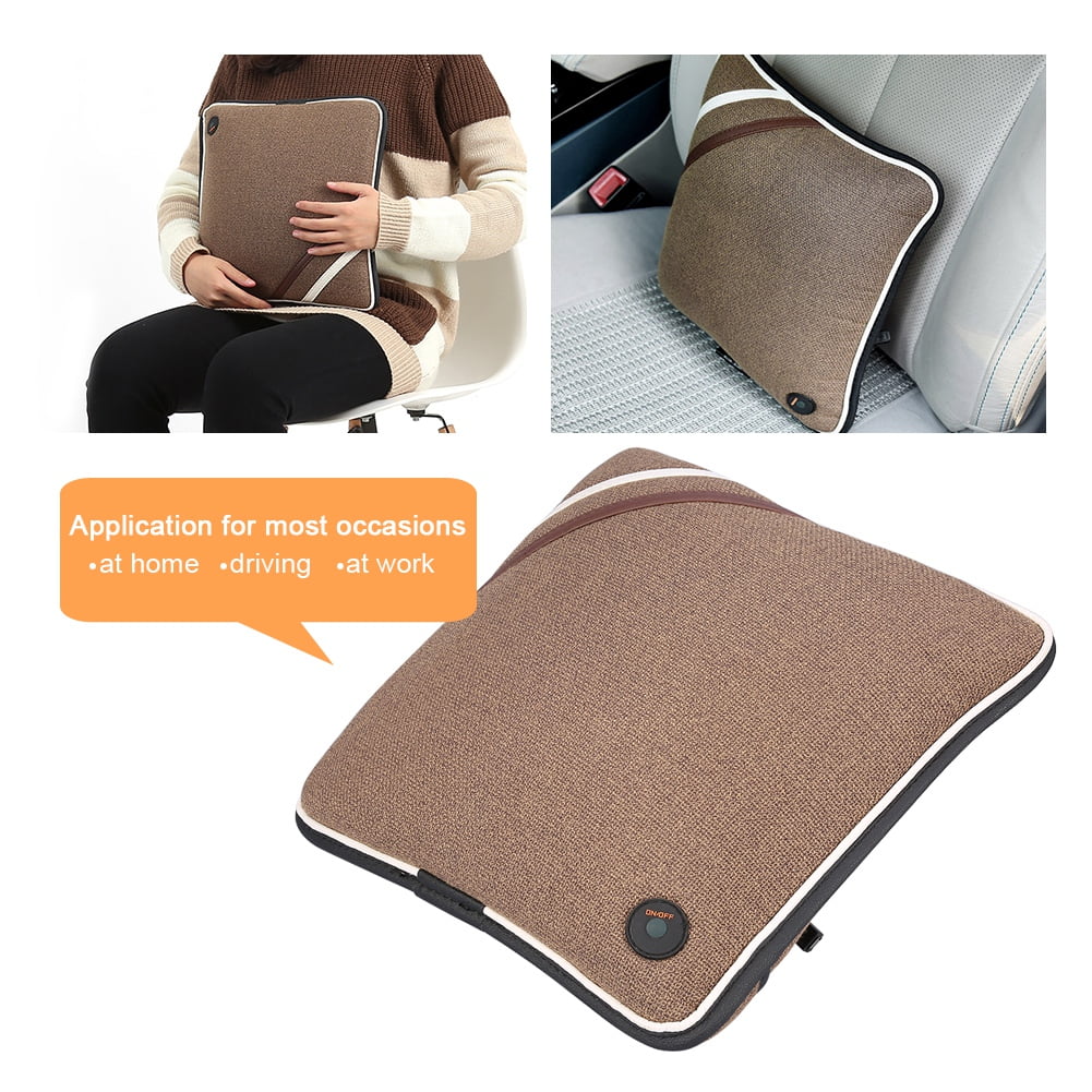 Tebru Electric Massage Pillow Soft Cotton Car Travel USB Neck Back
