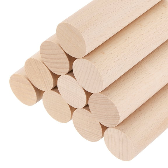 Wooden Dowel Rods,(30mm)1 1/8 x 4 Inch Round Wooden Rod for DIY,Pack of 10
