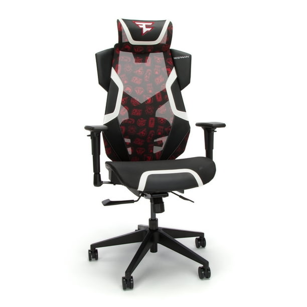 RESPAWN FLEXX FaZe Edition Ergonomic High Back Mesh Gaming Chair, Black/White/Red with