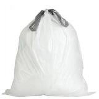 PlasticMill 4 Gallon, White, Drawstring, 0.7 MIL, 17x16, 200 Bags/Case, Garbage Bags / Trash Can Liners.