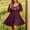 Wine, variant on IUYRTFE Women's Flutter Sleeve Embroidered Mini Dress V Neck Tiered Ruffle Summer Casual A Line Dress