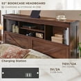 thumbnail image 5 of ACCOHOHO Farmhouse King Size Bed with 4 Drawers, Platform Storage Bed Frame with 52" Wooden Bookcase Headboard and LED Light，Brown, 5 of 6