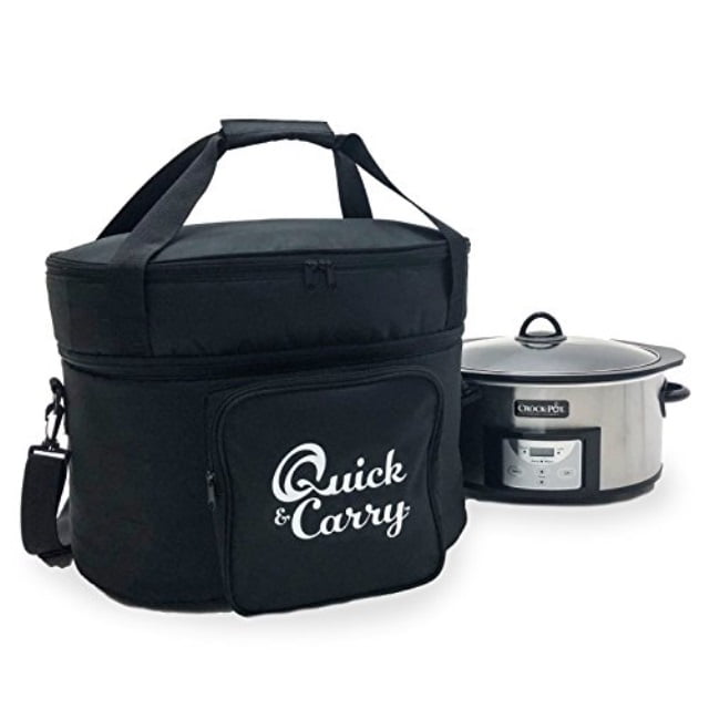 Quick & Carry Slow Cooker Carrying Strap and Handle Slow Cooker Travel Tote Bag forCrock Pot and Most Oval Shape Slow Cookers Padded Sides Zippered Accessory Storage Slow Cooker Travel Tote Bag forCrock Pot and Most Oval Shape Slow Cookers