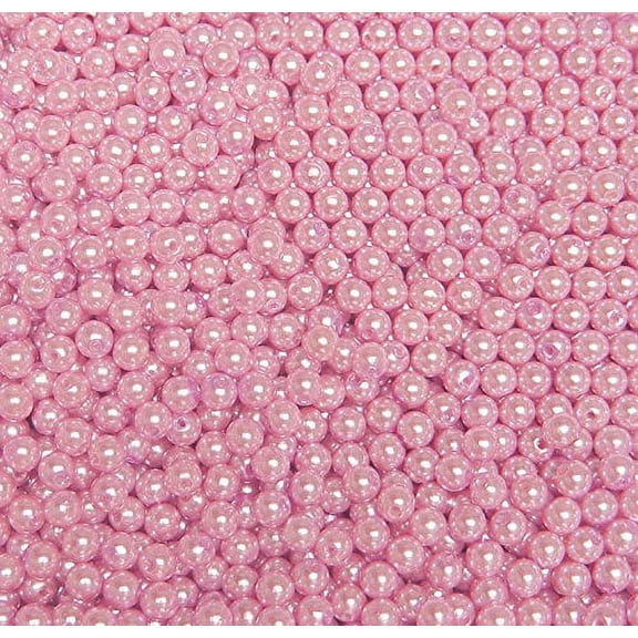 JOLLY STORE Crafts Pink Pearl 6mm Round Beads
