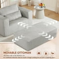 thumbnail image 5 of Muumblus Accent Chair with Movable Ottoman, Oversized Indoor Chaise Lounge Chair, No Assembly, Boneless Corduroy Cloud Sofa for Living Room, Light Gray, 5 of 12