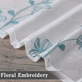 thumbnail image 3 of Cortinas pequeñas blancas transparentes con bordado floral para baño, semitransparentes, de 114 cm de largo, con bolsillo para barra, 66 cm de ancho x 114 cm de largo, 2 paneles, 3 of 8