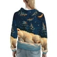 thumbnail image 7 of Honeii Starry Sky Sleep White Bear Pattern Womens Oversized Hoodies Long Sleeve Sweatshirts Pullover Fall Outfits with Pocket-Large, 7 of 7