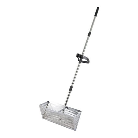 Nilnehc Sand Fleas Rake for Beach Detachable 55 Inches Long Handle Collapsible Shark Tooth Sifter for Beach Stainless Steel Sand Sifter