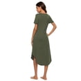 thumbnail image 3 of Women's Nightshirt Short Sleeve Loungewear Plus Size Nightgown V-Neck Sleepwear Pajama Dress S-3XL, 3 of 7