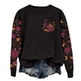 thumbnail image 4 of Women Halloween Floral Graphic Sweatshirt JIANLAI Crew Neck Long Sleeve Moon Rose Leaf Print Pullover Casual Autumn Fall Holiday Tops, 4 of 7