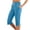 FZ54_Light Blue, variant on Summer Capris for Women Casual Stretch High Waisted Yoga Pants Lightweight Pull On Side Split Athletic Cropped Trouser with Pockets Light Blue S