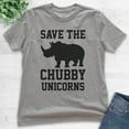 thumbnail image 2 of Kids Save The Chubby Unicorns T-shirt, Youth Kids Boy Girl T-Shirt, Funny Unicorn T-shirt, Rhinoceros Tee, Dark Heather Gray, X-Small, 2 of 4