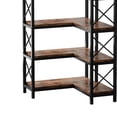 thumbnail image 5 of YYAo Storage Organizer Bookcase, Display Rack Shelves,7-Tier Corner Bookshelf Corner Bookcase Storage Display Rack, Brown, 5 of 7