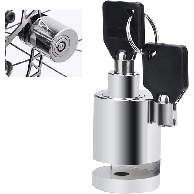 candado de seguridad para rueda de aleación de zinc con 2 candados para minibicicleta, rotor de freno de disco para motocicleta, bicicleta, ATV, scooter (plata) JFHHH pequeña