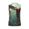 thumbnail image 6 of Picia Flying Parrots In Jungle mens Cotton Tank Undershirts , Moisture-wicking Ribbed Tanks, Lightweight Cotton Tank Undershirts-XX-Large, 6 of 8