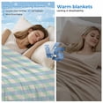 thumbnail image 2 of Blue Green Cooling Blanket,Lightweight Breathable Summer Throw Blanket with Double Sided Cold Effect,Grid Checkered Plaid Gingham Lattice Trellis Picnic Blankets Bed Sheet for Hot Sleepers 40"x60", 2 of 8
