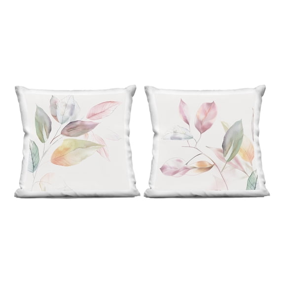 Stupell Industries Botanical Light Leaves 2 Piece Decorative Printed Throw Pillow Set design by Raymond Powers, 18 x 7 x 18