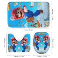 thumbnail image 3 of Juego de 4 cortinas de ducha familiares Mario con alfombras antideslizantes, tapa de inodoro y alfombrilla de baño, juego de decoración de baño para el hogar en color negro, cortinas de ducha, 3 of 7