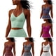 thumbnail image 1 of RKSTN Gym Yoga Tank Tops for Women Oversized Halter V Neck Open Back Athletic Tanks Moisture Wicking Quickly Dry Workout Fitness Tank Womens Casual Solid Summer Regular Fits Sport Cmaislove Shirts, 1 of 7
