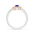 thumbnail image 2 of ANGARA Natural Tanzanite and Diamond Three Stone Ring in 14K White & Rose Gold for Women (Size-6x4mm) | December Birthstone, Birthday, Anniversary, Jewelry Gift for Women | Natural Tanzanite Ring, 2 of 9