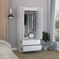 thumbnail image 4 of Miekor Furniture Austin 2 Drawers Armoire, Double Door, Hanging Rod -White BS7378, 4 of 6
