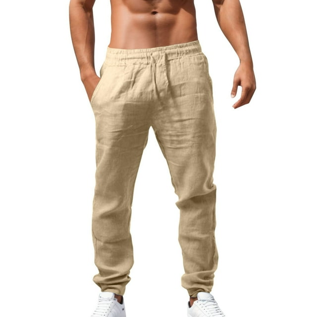SHIXIAOO Solid Men's Color Pants Loose Breathable Pants Casual Pants