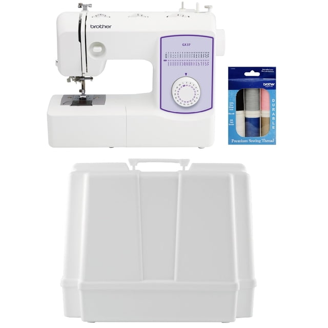 Máquina de coser Brother GX37 de 37 puntadas con funda de almacenamiento e hilo