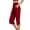Red, variant on AherBiu Yoga Capri Pants for Women High Waisted Loose Fitted Slit Hem Stretch Athletic Workout Capris with Pockets