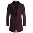 thumbnail image 3 of Maqroz Mens Trench Coat Single Breasted Mid Length Jacket Notched Collar Fall Winter Windproof Windbreaker Stylish Casual Outerwear with Pockets, 3 of 10