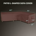 thumbnail image 2 of L-Shaped Sectional Sofa Cover - Premium Right-Facing Waterproof Outdoor Furniture Protector - Heavy Duty Brown Patio Couch Cover with Non-Slip Base & Storage Bag, 2 of 6