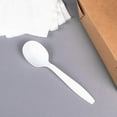 thumbnail image 4 of Karat [5.6" - 1000 pcs] White Individually Wrapped Plastic Heavy-Weight Disposable Soup Spoon, White (U3522W), 4 of 8