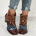 thumbnail image 6 of Mostsola Women's Ankle Boots Boohemian Print Short Boots Heeled Zip up Trendy Round Toe Booties, 6 of 8