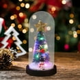 thumbnail image 6 of Byujiro Small Christmas Tree with Lights Mini Christmas Tree Glass Cover LED Color Light Decoration Ornament Christmas Desktop Decoration Ornament Portable Holiday Tree Christmas Decorations, 6 of 6