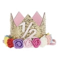 thumbnail image 2 of Opvise Baby Girl Crown Letter Shiny Sequins Flower Headwear Birthday Festival Headband, 2 of 8