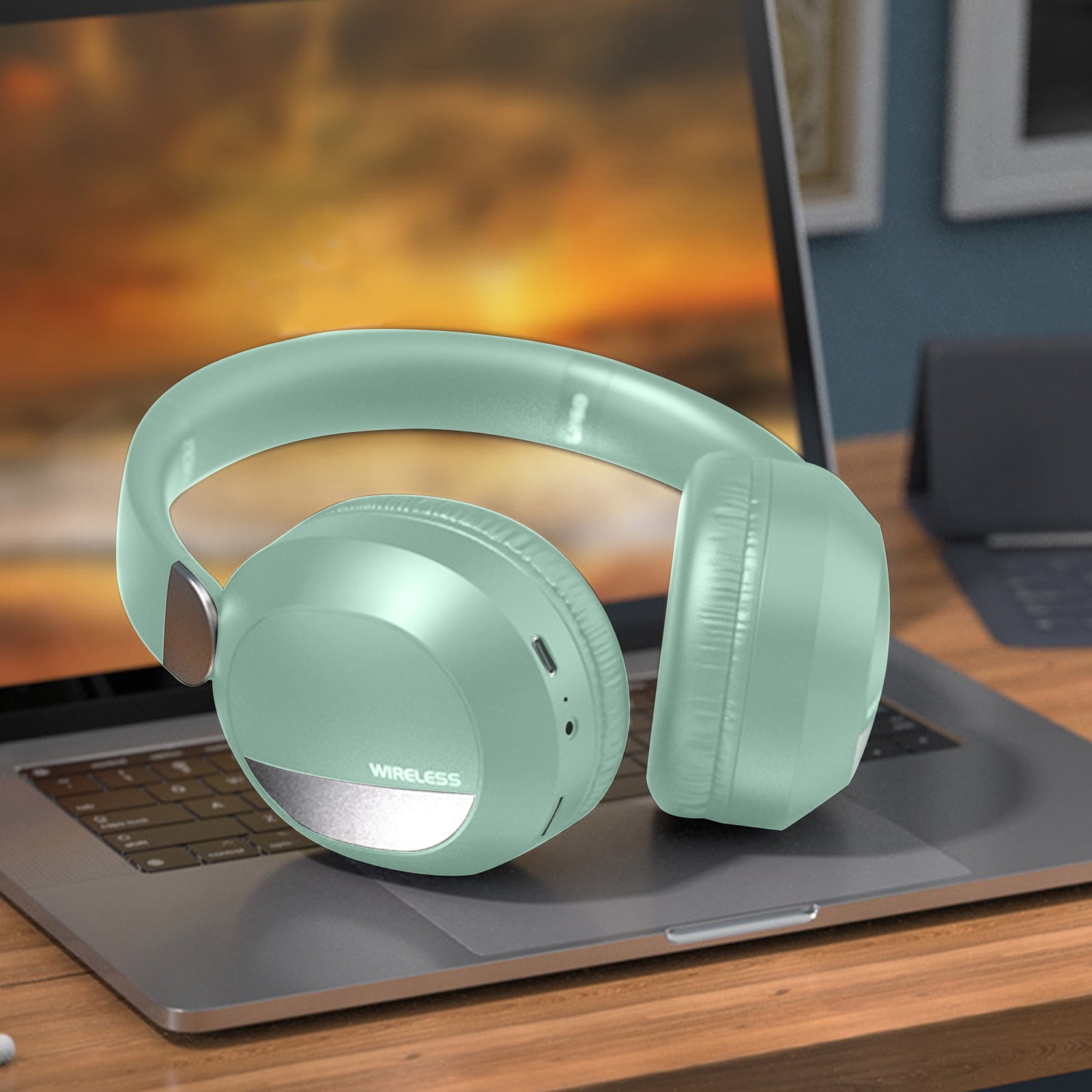 Wireless Headphones Over Ear, 70H Playtime Headphone Wireless Bluetooth 5.1,3EQ Modes & HiFi Stereo Bluetooth Headset with Deep Bass, Foldable Lightweight Headphones with Microphone for Travel/Work